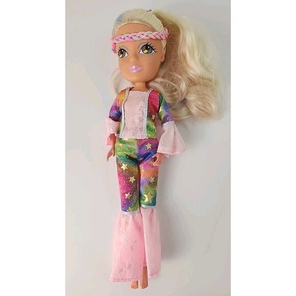 Kidkore 2001 Doll White Multicolor Hair Large Head Big Eyes Hippy Clothing Peace - Picture 1 of 6